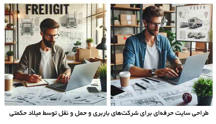 طراحی سایت حرفه‌ای برای شرکت‌های باربری و حمل و نقل توسط میلاد حکمتی